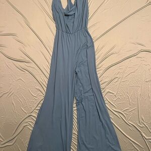Chic Blue Denim Jumpsuit with Relaxed Fit